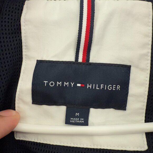 Tommy Hilfiger Rain Jacket Mens M Multicolor Coloblock Full Zip Water Resistant - Picture 4 of 14